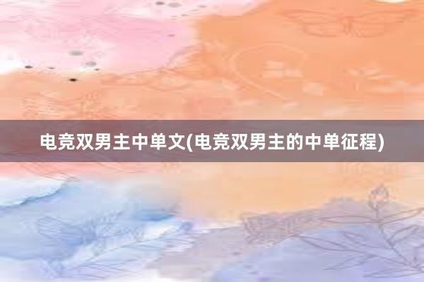 电竞双男主中单文(电竞双男主的中单征程)