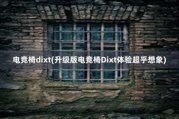 电竞椅dixt(升级版电竞椅Dixt体验超乎想象)