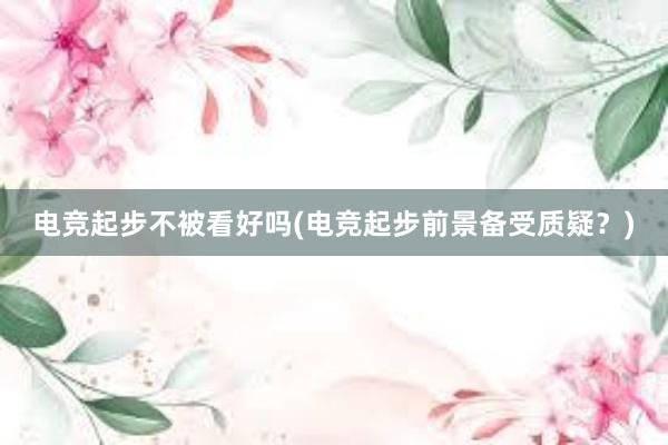 电竞起步不被看好吗(电竞起步前景备受质疑？)