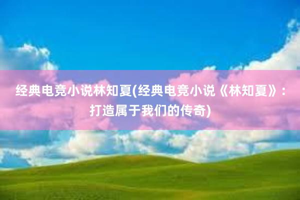 经典电竞小说林知夏(经典电竞小说《林知夏》：打造属于我们的传奇)