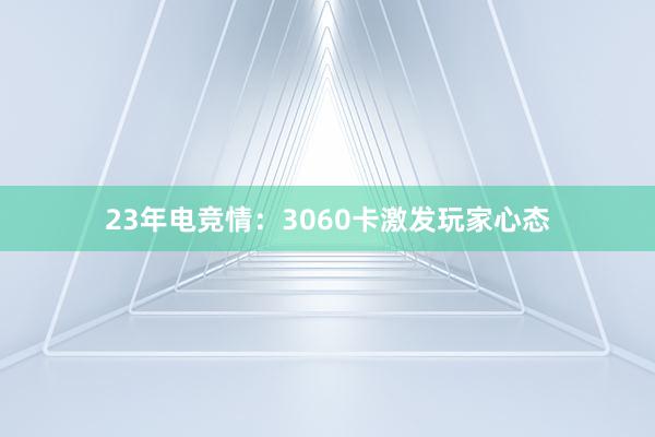 23年电竞情：3060卡激发玩家心态