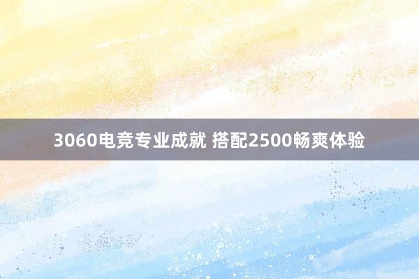 3060电竞专业成就 搭配2500畅爽体验