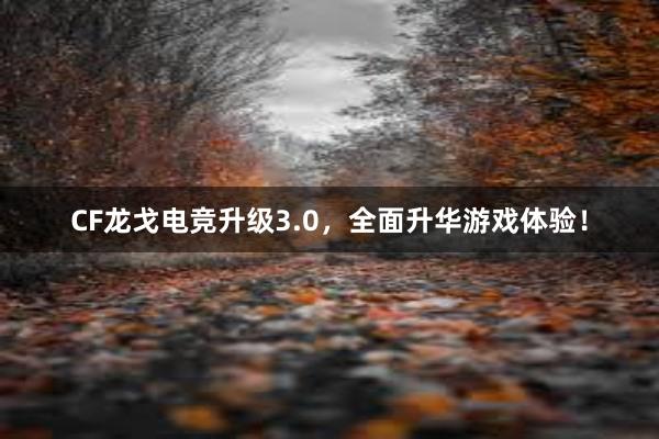 CF龙戈电竞升级3.0，全面升华游戏体验！