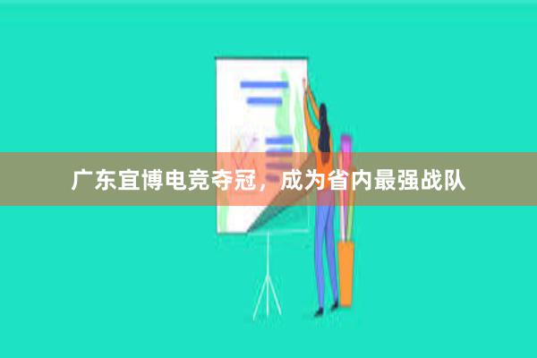 广东宜博电竞夺冠，成为省内最强战队