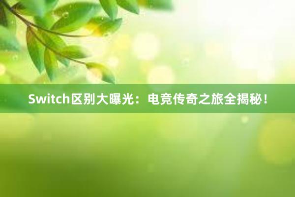 Switch区别大曝光：电竞传奇之旅全揭秘！